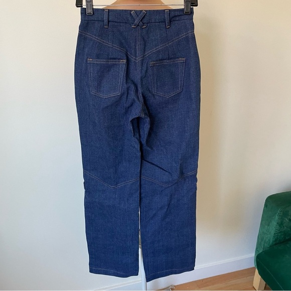 tt studios NTK Rodeo Blue Cotton Heavy Denim High Waisted Straight Leg Jeans 24 - Picture 5 of 10